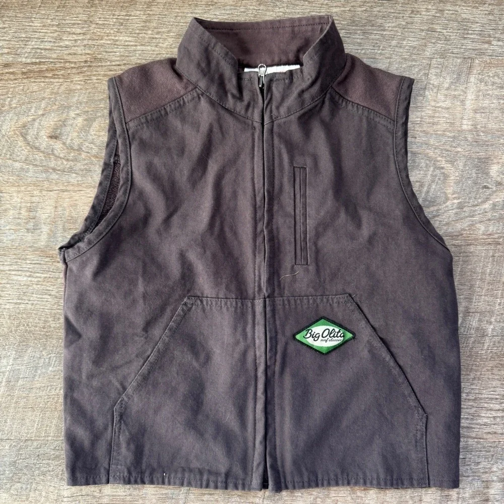 Zara Kids‎ Big Olita Surf Classics Canvas Utility Vest Dark Brown Size 2-3Y 98cm